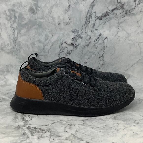 Johnston & Murphy Mens 10M Dark Gay Wool Leather Amherst U Throat Shoes N4-28 - Picture 3 of 9